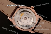 Cartier Ronde Solo Swiss ETA 2836 Automatic Rose Gold Case with White Dial Roman Markers and Brown Leather Strap