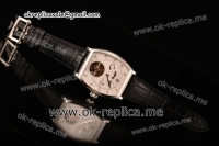 Vacheron Constantin Malte Tourbillon Regulateur Flying Tourbillon Manual Winding Steel Case with White Dial and Black Leather Strap