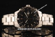 Tag Heuer Aquaracer 500 M 1:1 Original Swiss Valjoux 7750 Automatic Full Steel with Black Dial and Stick Markers - PVD Bezel