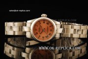 Rolex Lady Oyster Perpetual Swiss ETA 2671 Automatic Movemen Domed Bezel with Orange Dial and Black Roman Markers