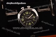 Panerai Swiss Quartz Traveling Clock Steel Case with Green Markers and Black Dial