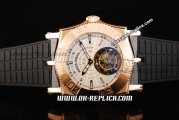 Roger Dubuis Easy Diver Tourbillon Manual Winding Movement Rose Gold Case with White Dial - Black Rubber Strap