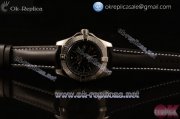 Breitling Colt II Swiss ETA 2824 Automatic Steel Case Black Dial Stick Markers Black Leather Strap (AAAF)