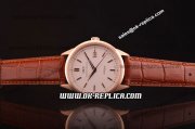 IWC Ingenieur St.Laurens Vintage Swiss ETA 2824 Automatic Rose Gold Case with White Dial and Brown Leather Strap