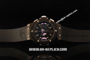 Hublot Big Bang Swiss Valjoux 7750 Automatic Movement PVD Case with Ceramic Bezel - Black Dial and Black Rubber Strap