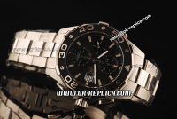 Tag Heuer Aquaracer 500 M 1:1 Original Swiss Valjoux 7750 Automatic Full Steel with Black Dial and Stick Markers - PVD Bezel