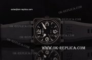 Bell&Ross BR03-92 Asia 4813 Automatic PVD Case with Black Dial Black Rubber Strap - ETA Coating