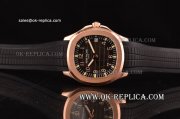 Patek Philippe Aquanaut Asia 4813 Automatic Movement Rose Gold Case with Black Dial and Rubber Strap