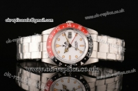 Rolex GMT-Master Swiss ETA 2846 Automatic Movement Black/Red Ceramic Bezel with White Dial and Yellow Markers