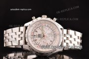 Breitling Bentley Automatic Movement Steel Case with White Dial and Big Calendar - Three Subdials