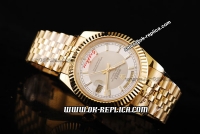Rolex Day Date II Swiss ETA 2836 Automatic Movement Full Gold with Grey/White Dial and Stick Markers