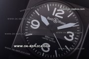 Bell & Ross BR01-92 Limited Edition Style Wall Clock Black PVC Case with Black Dial and White Markers