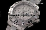 Tag Heuer Aquaracer Chronograph Day Date Swiss ETA 7750 Movement Full Steel with White Dial