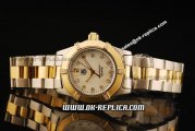Tag Heuer Aquaracer Swiss ETA Quartz Movement Silver Dial with Diamond Markers and Two Tone Strap - Gold Bezel with Diamond