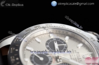 Rolex Cosmograph Daytona Clone Rolex 4130 Automatic Steel Case with Silver Dial Stick Markers and Black Rubber Strap -1:1