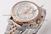 Breitling Bentley Automatic Movement with Rose Gold Case and White Dial-Two Tone Strap