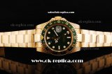Rolex GMT-Master II Oyster Perpetual Swiss ETA 2836 Automatic Movement Full Gold with Green Bezel and Green Dial-White Markers