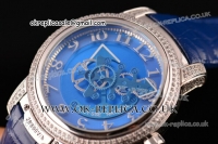 Ulysse Nardin Freak (EF) Asia Automatic Steel Case with Blue Dial Diamond Bezel and Blue Leather Strap