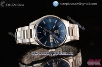 Tag Heuer Carrera Calibre 5 Swiss ETA 2824 Automatic Steel Case with Blue Dial Stick Markers and Steel Bracelet