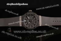 Hublot Big Bang Chrono Clone HUB4100 Automatic Ceramic Case with Black Dial Stick Markers and Black Rubber Strap (TW)
