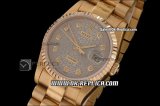 Rolex Datejust Swiss ETA 2836 Automatic Movement Full Gold with Grey Dial and Diamond Markers