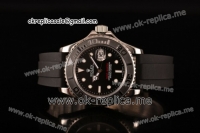 Rolex Yachtmaster I Swiss ETA 2836 Automatic Steel Case with Black Dial Dot Markers and Black Rubber Strap