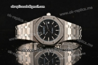 Audemars Piguet Royal Oak Automatic Classic Asia 4813 Movement ETA Coating Case with Black Grid Dial and Silver Stick Markers-SS Strap