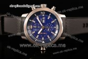 IWC Aquatimer Chronograph Edition “Expedition Jacques-Yves Cousteau” Miyota Quartz Steel Case with Blue Dial Stick Markers and Black Rubber Strap