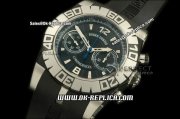 Roger Dubuis Easy Diver Swiss Valjoux 7750 Manual Winding Movement Steel Case with Black Dial and Black Rubber Strap