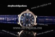 Cartier Ballon Bleu De Small Miyota Quartz Steel Case with Blue Dial Roman Numeral Markers and Blue Leather Strap