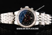 Breitling Montbrillant Legende Swiss Valjoux 7750 Automatic Movement Full Steel with Black Dial and Silver Markers