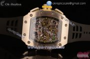 Richard Mille RM11-03 Swiss Valjoux 7750 Automatic Steel Case with Skeleton Dial Arabic Numeral Markers and Black Rubber Strap (KV)