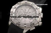 Tag Heuer Aquaracer Chronograph Day Date Swiss ETA 7750 Automatic Movement Steel Case with White Dial