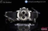 Rolex Cosmograph Daytona Clone Rolex 4130 Automatic Steel Case with Silver Dial Stick Markers and Black Rubber Strap -1:1
