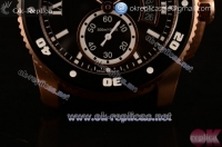 Cartier Calibre de Cartier Diver Swiss ETA 2824 Automatic Rose Gold Case with Black Dial Black Rubber Strap and Roman Numeral Markers - 1:1 Origianl