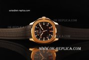 Patek Philippe Aquanaut 1:1 Original Swiss ETA 2892 Automatic Movement Rose Gold Case with Coffee Dial and Rubber Strap