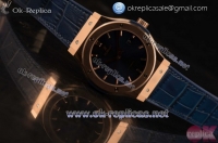 Hublot Classic Fusion Miyota 9015 Automatic Rose Gold Case Blue Dial Stick Markers Blue Leather Strap (AAAF)