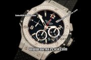 Hublot Big Bang Swiss Valjoux 7750 Automatic Movement Steel Case with Black Dial and Silver Stick/Numeral Marker-Black Rubber Strap