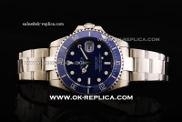 Rolex Submariner Oyster Perpetual Swiss ETA 2836 Automatic Movemet 43mm Case Full Steel with Blue Ceramic Bezel and Blue Dial-White Markers