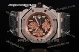 Audemars Piguet Royal Oak Offshore "Pride of Indonesia" Limited Edition Swiss Valjoux 7750 Auto Titanium Case with Black Dial Arabic Numeral Markers and Grey Leather Strap(JF)