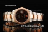 Rolex Datejust Automatic Movement Steel Case with Diamond Bezel and Brown Dial-Two Tone Strap