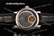 Vacheron Constantin Malte Asia Automatic Steel Case with Black Textured Dial Stick Markers and Black Leather Strap