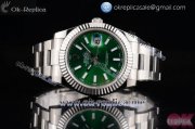 Rolex Datejust II Clone Rolex 3135 Automatic Steel Case with Green Dial Stick Markers and Stainless Steel Bracelet