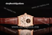 Vacheron Constantin Malte Tourbillon Regulateur Flying Tourbillon Manual Winding Rose Gold Case with White Dial and Brown Leather Strap