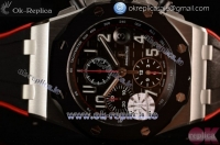 Audemars Piguet Royal Oak Offshore Chrono Clone AP Calibre 3126 Automatic Steel Case with Black Dial Arabic Numeral Markers and Black Rubber Strap -1:1 Original (JF)