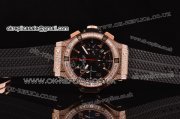 Hublot Big Bang Chrono Swiss Valjoux 7750-DD Automatic Rose Gold Case with Diamond Bezel and Black Rubber Strap - Stick/Numeral Markers