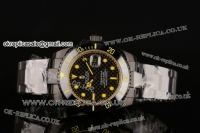 Rolex Submariner Asia 2813 Automatic PVD Case with Black Dial Black Ceramic Bezel and Yellow Markers