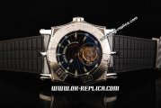 Roger Dubuis Easy Diver Tourbillon Manual Winding Movement Steel Case with Black Dial - Black Rubber Strap