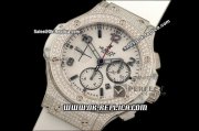 Hublot Big Bang Diamond Bezel Swiss Valjoux 7750 Automatic Movement Steel Case Stick/Numeral Markers and White Dial