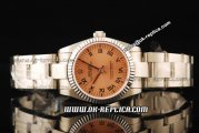Rolex Air King Oyster Perpetual Swiss ETA 2836 Automatic Movement Full Steel with Orange Dial and Black Roman Markers